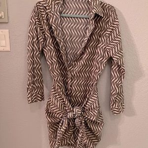 Illusion button-down & tie dress